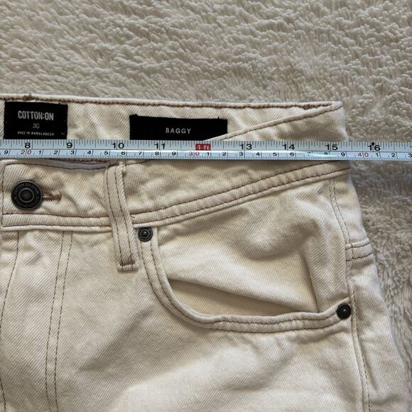 Cotton On Baggy Straight Leg Straight Fit Jeans Womens 30x28 Beige Casual - Picture 6 of 8
